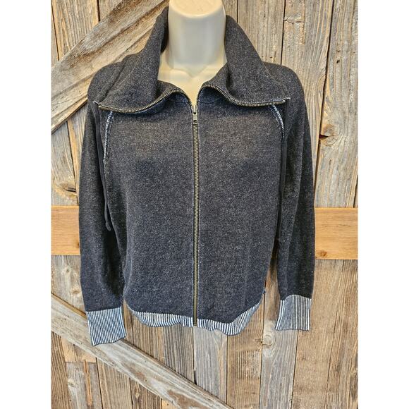 Eileen fisher PP PETITE organic cotton heathered grey shaket full zip hoodie EUC - Picture 1 of 7